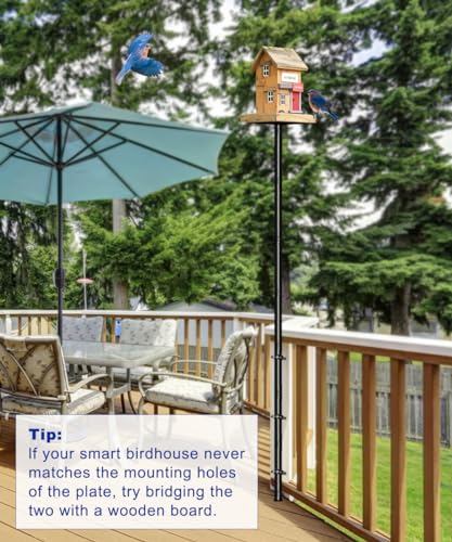 Matte Black Heavy Duty Bird Feeder Pole Kit E1724
