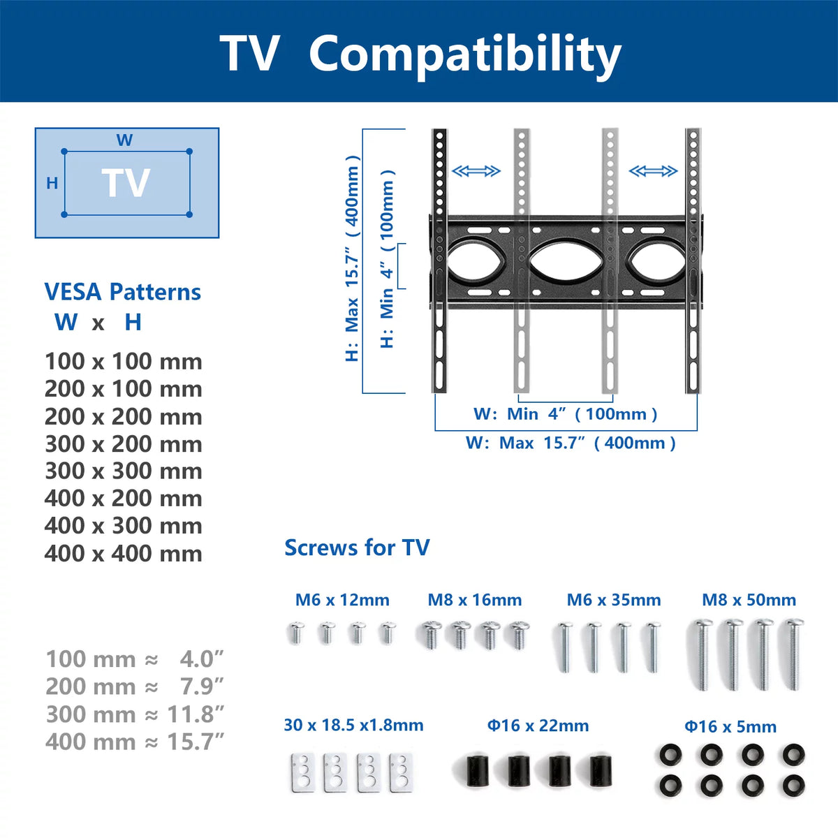 Black Metal Floor TV Stand up to 65 inch H863071