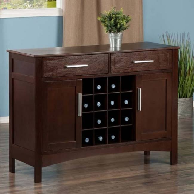 43.50” Cappuccino Brown Buffet Cabinet P5779