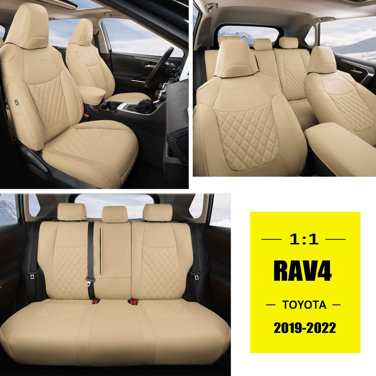 Pu Leather Car Seat Covers Full Set Black Red M208