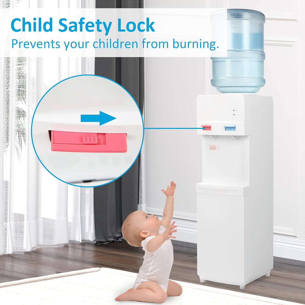 White Stainless Steel Top Loading Water Cooler Dispenser Q850