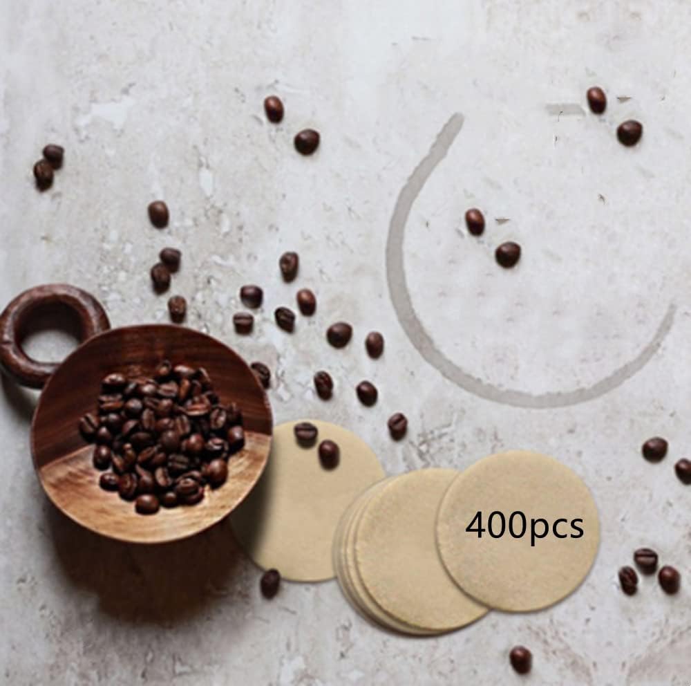 400Pcs Unbleached Brown Round Paper Coffee Filter A823308