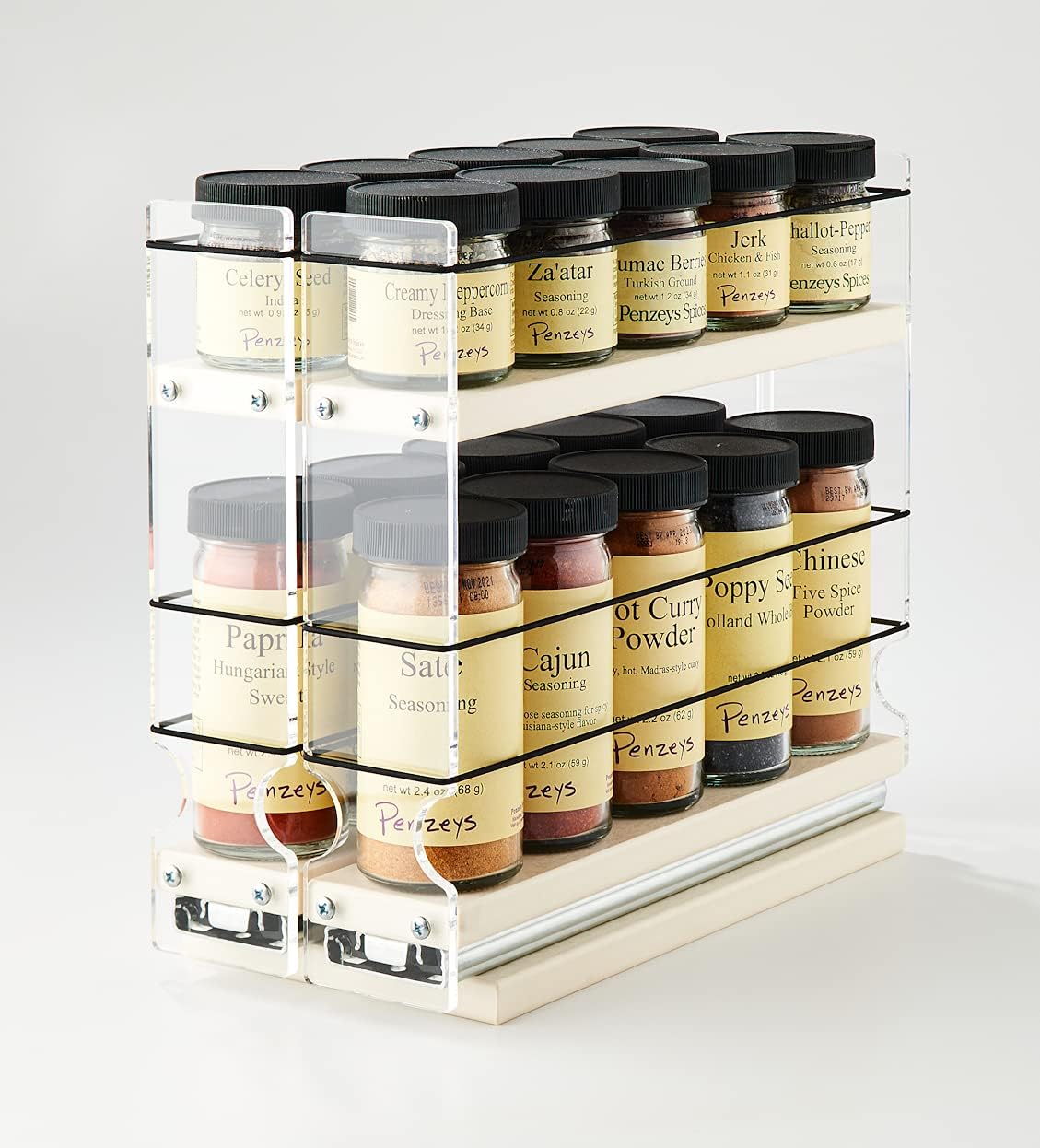 22x1.5x11 Spice Rack with 2 Drawers and 2 Shelves O29029