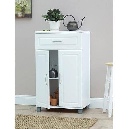 White 1 Drawer 2 Door Base Storage Cabinet S144