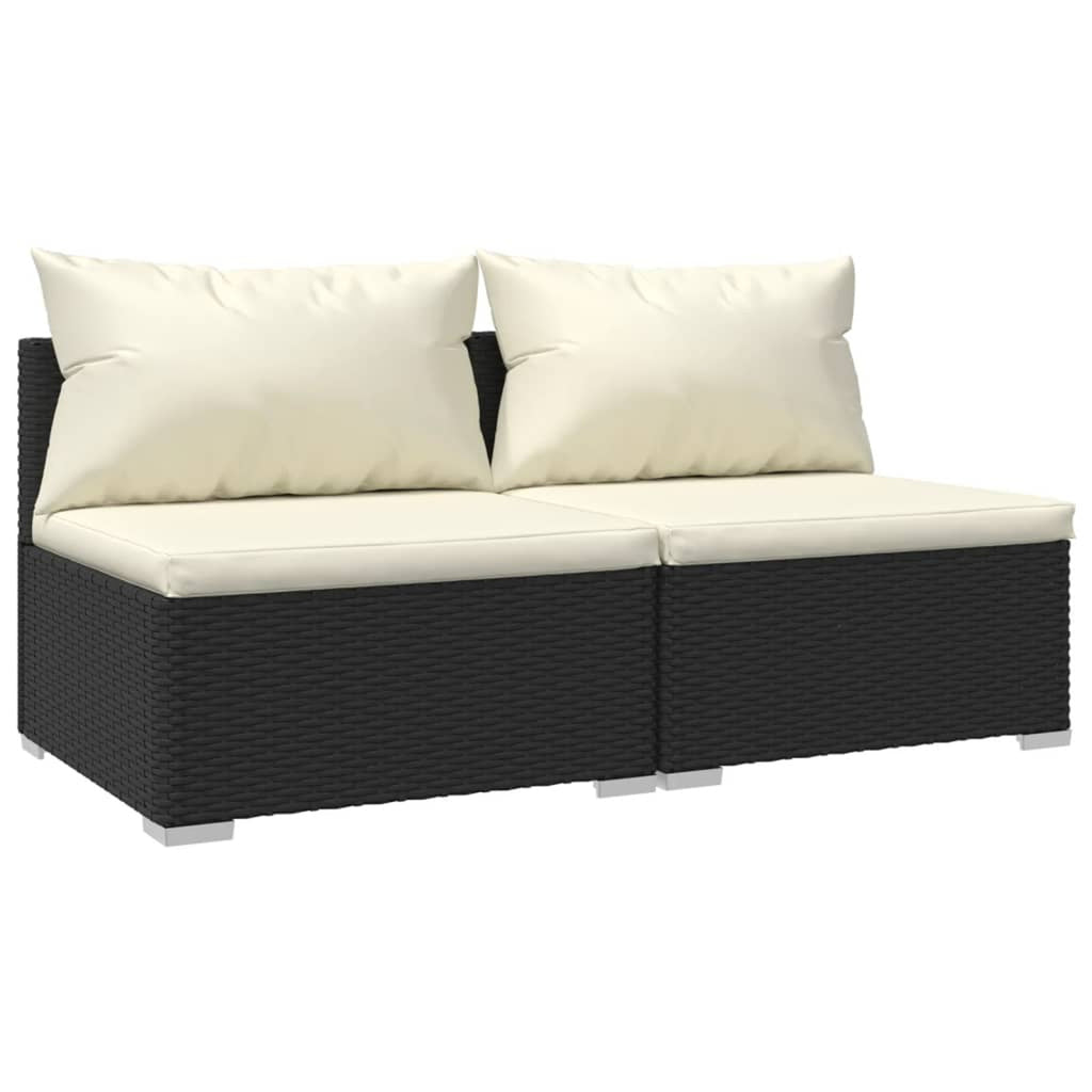 2 Piece Poly Rattan Patio Set with Cushions N38900