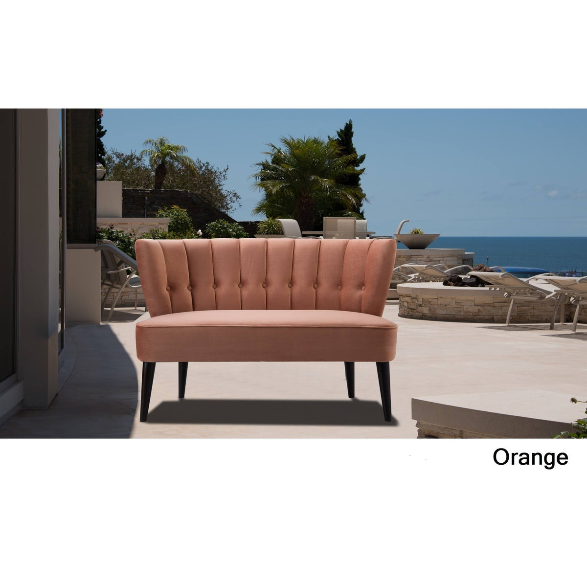Orange Tufted Settee I870