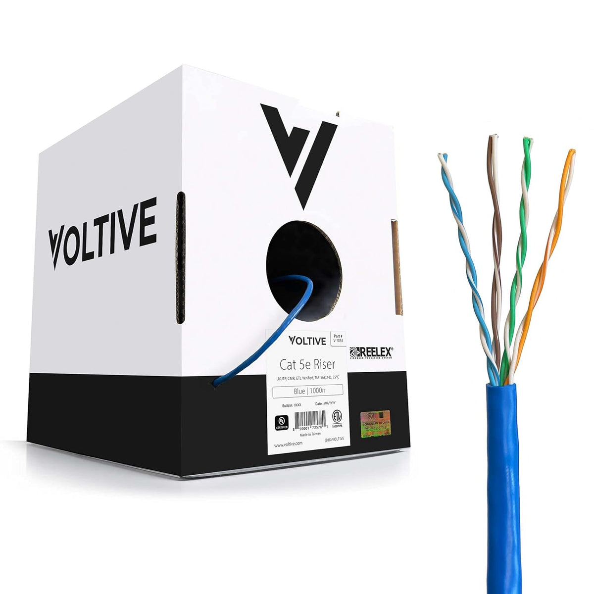 White 1000ft Cat5e Riser Bulk Ethernet Cable B249081