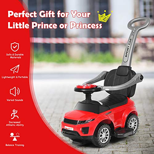 3 in 1 Ride on Push Car with Parental Handle (Pink) U310122