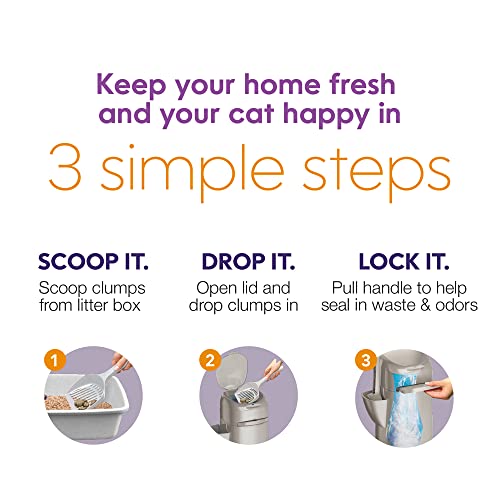 Cat Litter Waste Disposal System with 1 Jumbo Refill Bag F483183