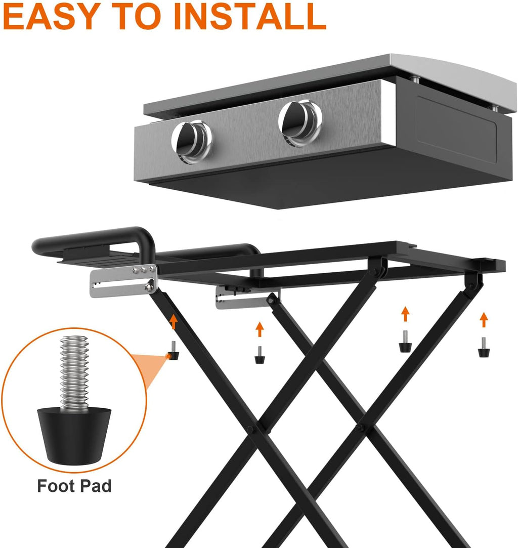 Folding Grill Cart with Side Shelf X1336