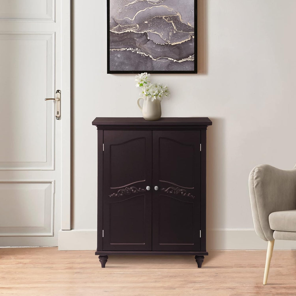 Freestanding Floor Cabinet with 2 Doors and 2 Adjustable Shelves U4459