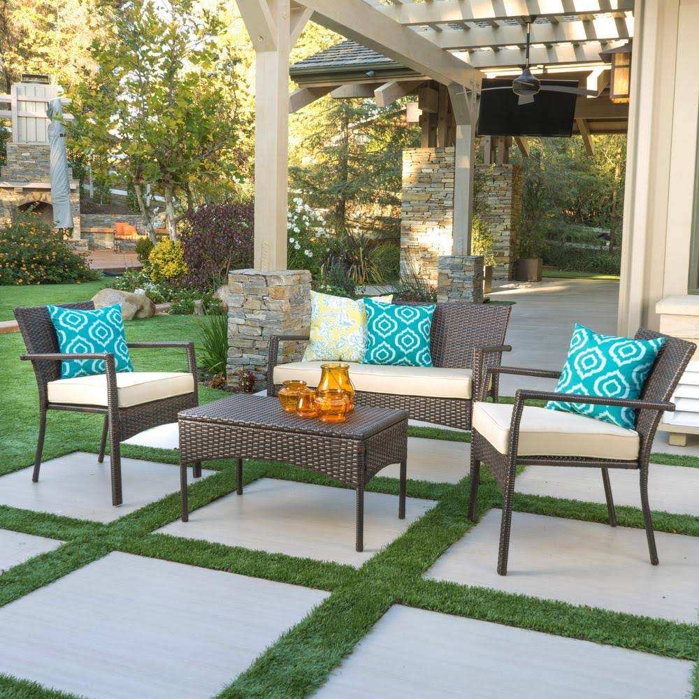 4 PC Multibrown Outdoor Chat Set X584084