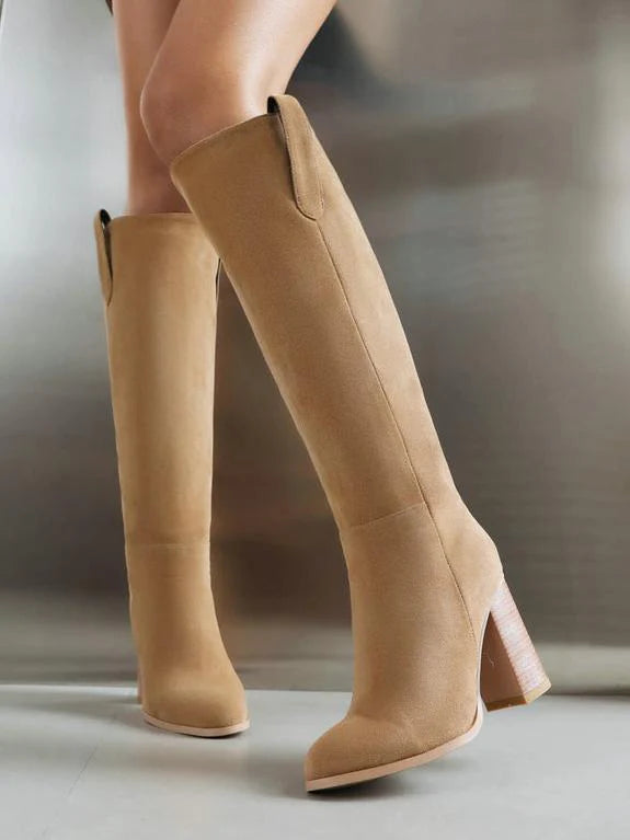 Suede High Heel Boots A2952