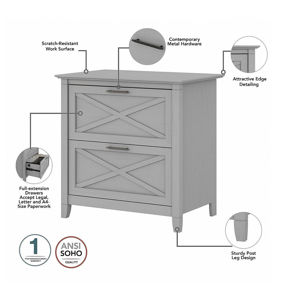 Cape Cod Gray Writing Desk with 2 Drawer File Cabinet R773