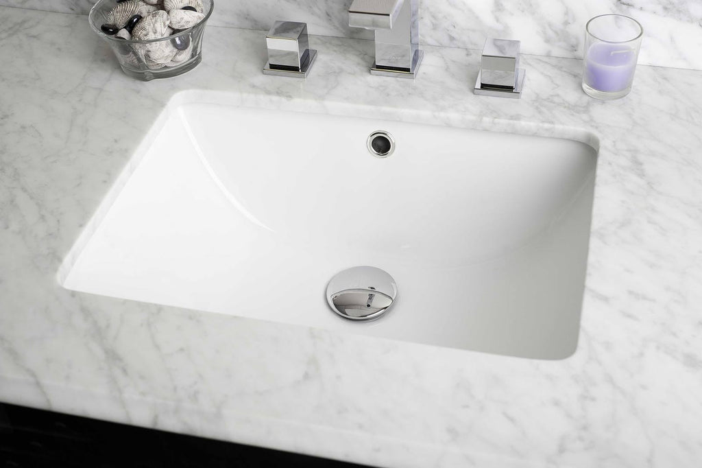 White Rectangle Undermount Sink Set J785