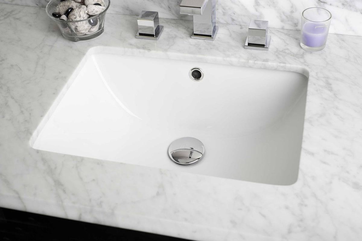 White Rectangle Undermount Sink Set J785