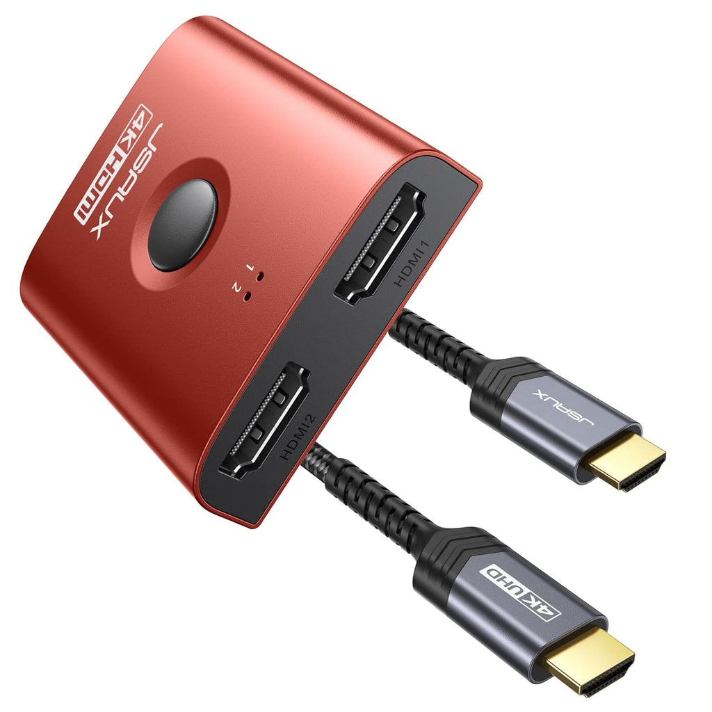4K 60Hz HDMI Switch 2 in 1 Out Aluminum Bi-Directional Splitter Pack of 2 D982