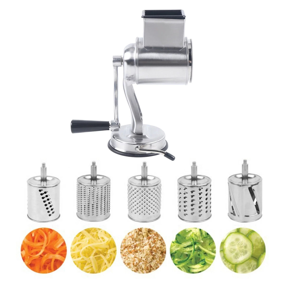 Stainless Steel Rotary Drum Grater with 5 Blades X3376