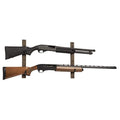 Brown/Black Wood Rifle Rack with Metal Hooks O88014
