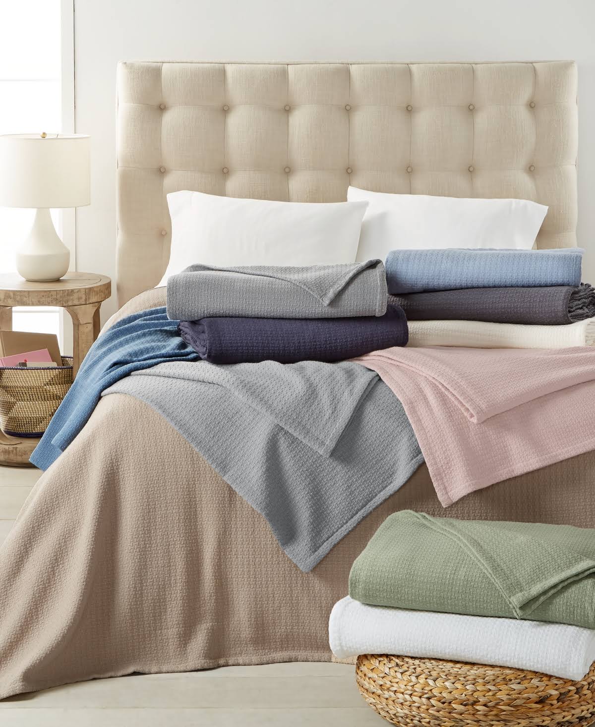 100% Cotton Full/Queen Blanket - White Z537947