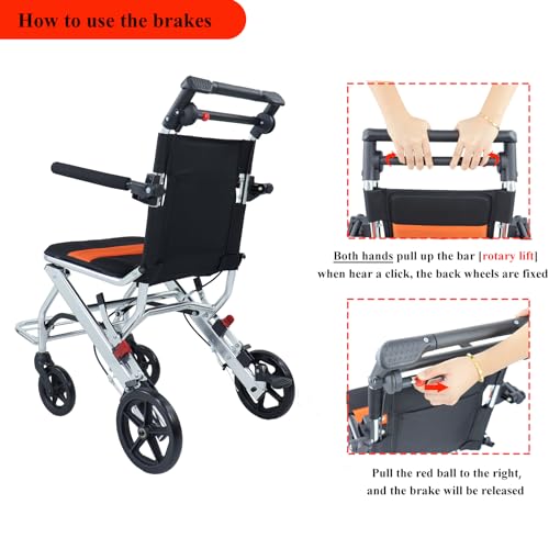 Portable Folding Wheelchair with Handbrake V6345