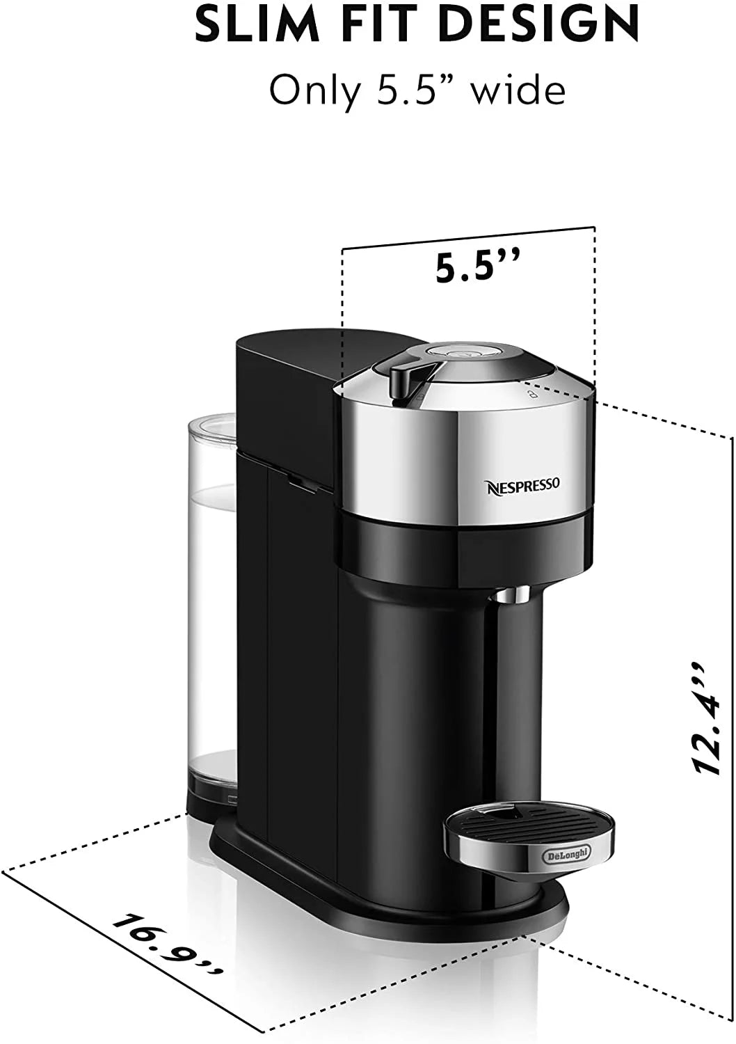 White Nespresso Vertuo Next Coffee and Espresso Machine F68268