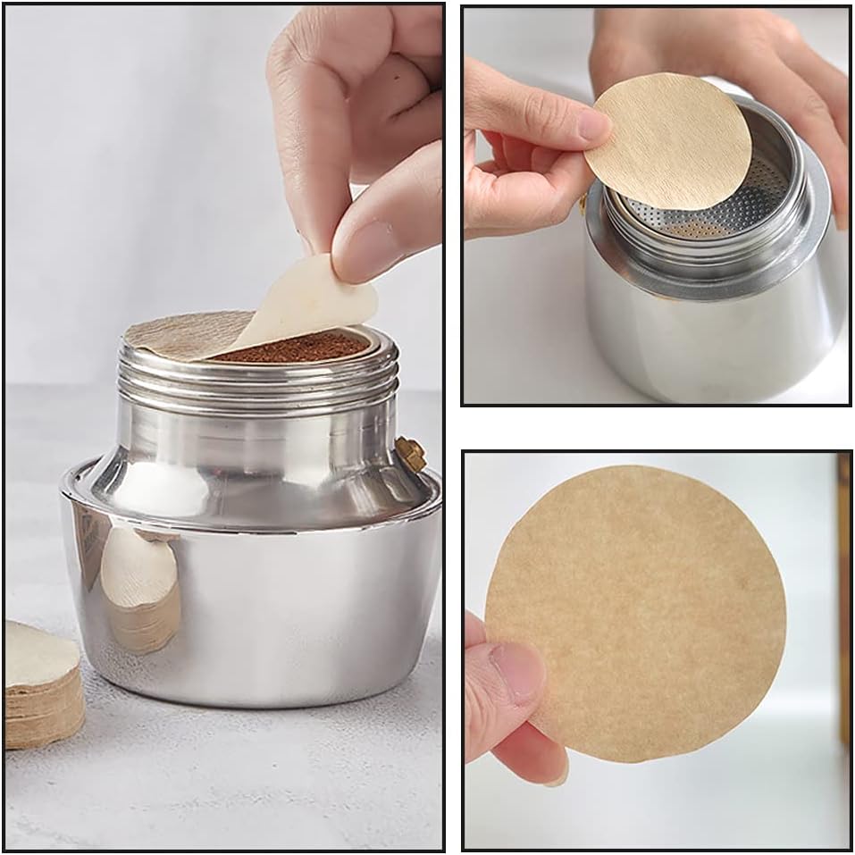 400Pcs Unbleached Brown Round Paper Coffee Filter A823308