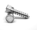 1 1/4 Sheet Metal Screw Indented Hex Head Zinc Plated Y10379