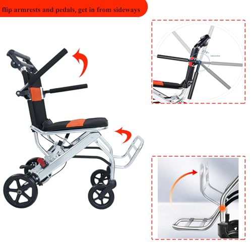 Portable Folding Wheelchair with Handbrake V6345