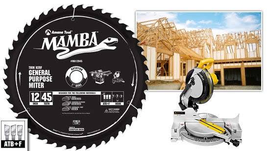 12 inch 45T Carbide Tipped Thin Kerf Miter Saw Blade K3387