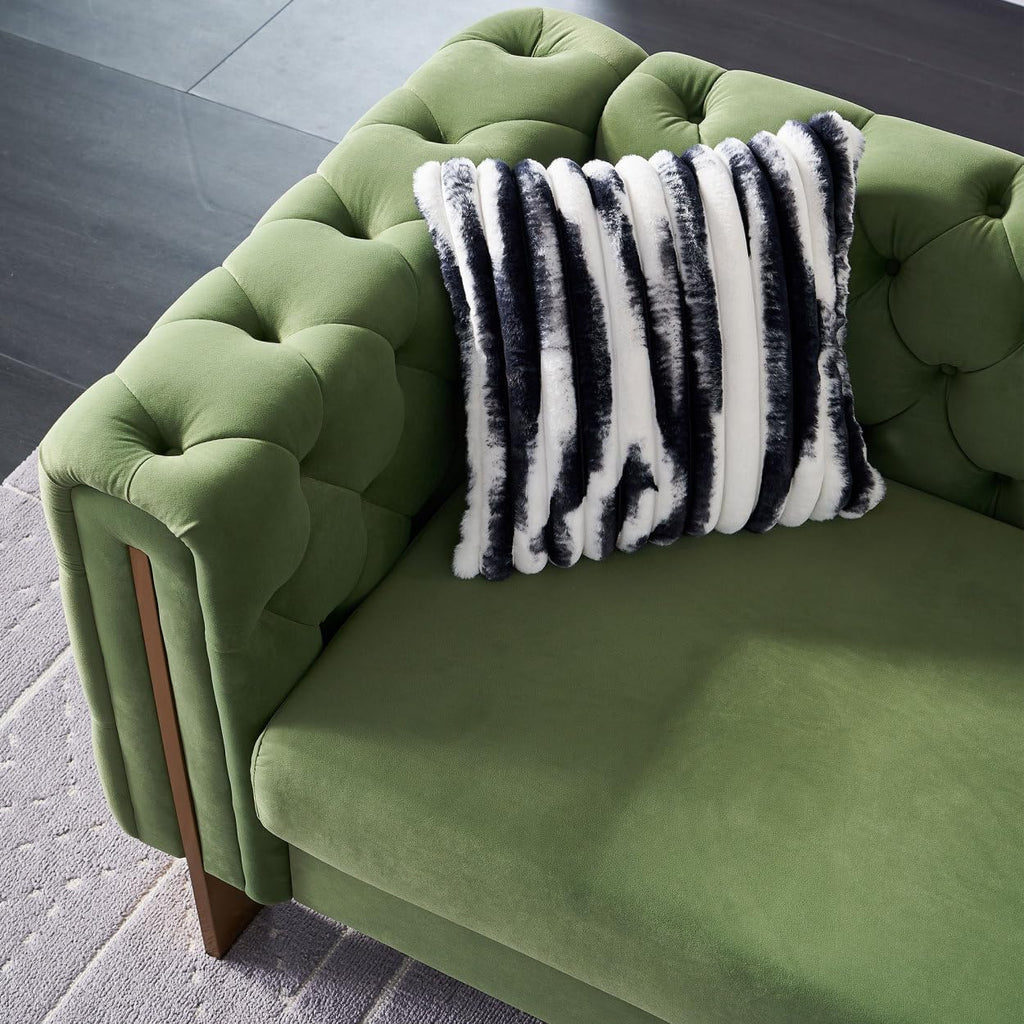 Mint Green Velvet Tufted Sofa W33494