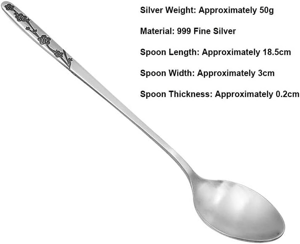 Sterling Silver Rice Spoon Dessert Spoon Stirring Spoon Tableware Q347097