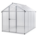 White 6' x 8' Polycarbonate Greenhouse with Aluminum Frame R690
