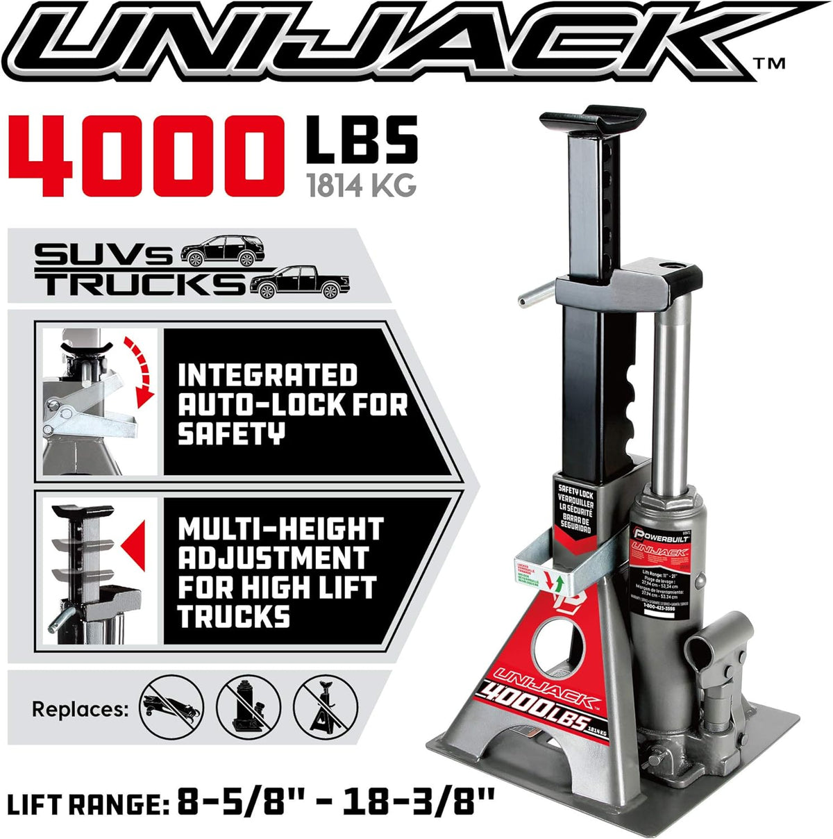 2 Ton Hydraulic Bottle Jack and Jackstand V6469