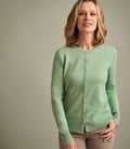Cashmere Crew Neck Cardigan Green F5596