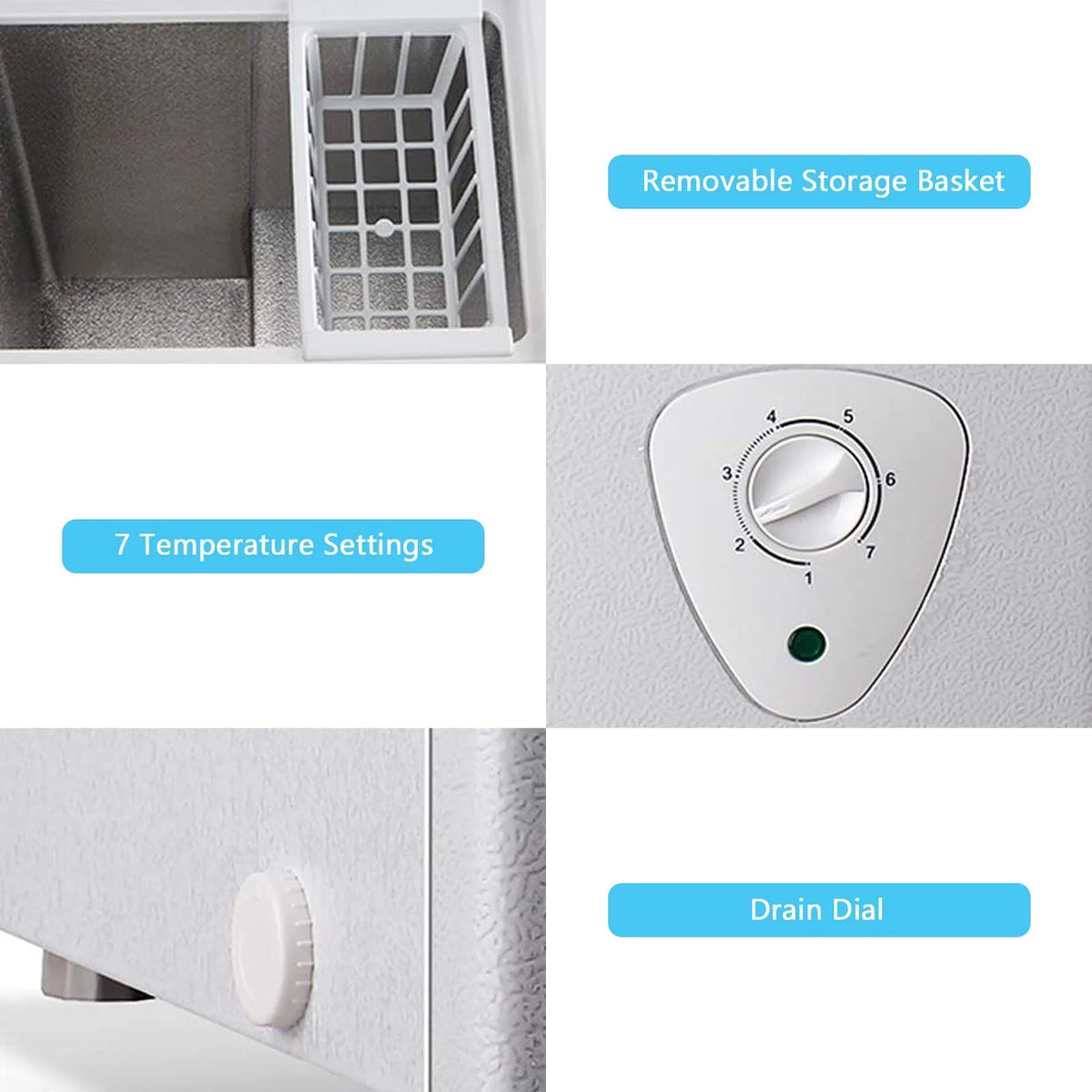 3.5 Cubic Top Open Door Chest Freezer with Removable Storage Basket K55550