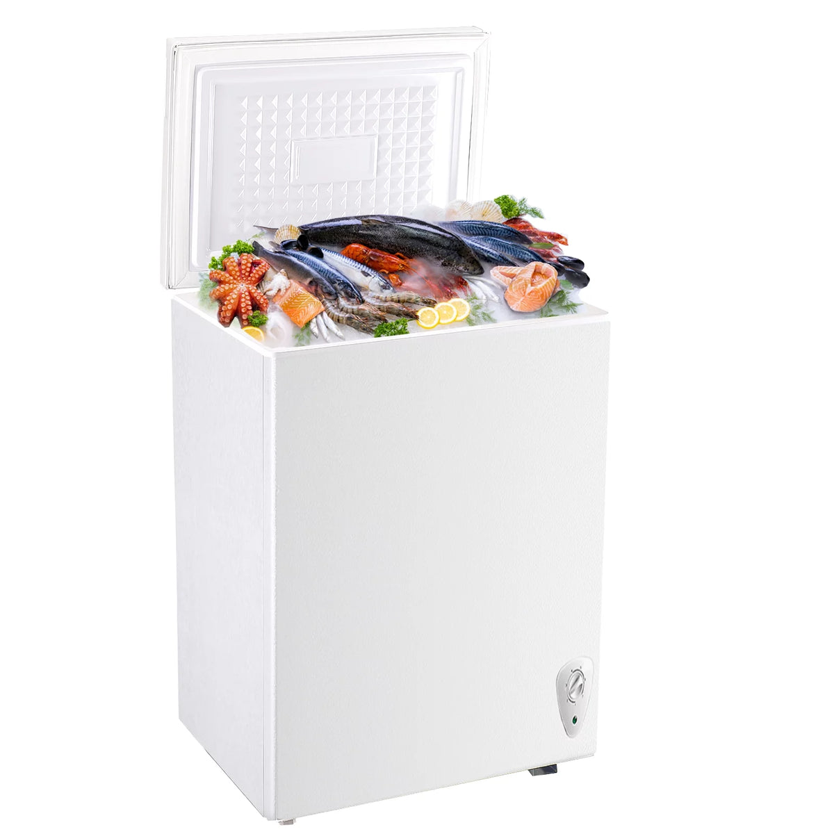 3.5 Cubic Top Open Door Chest Freezer with Removable Storage Basket K55550