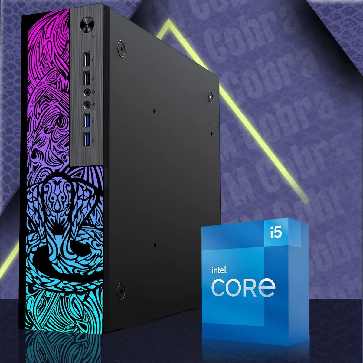 Restored Gaming Desktop PC, Intel Core i5 12th Gen, AMD RX 550, 16GB RAM, 1TB SSD, 4TB HDD, 24 Inch LED Monitor, Win 11 Home (Refurbished) K93339
