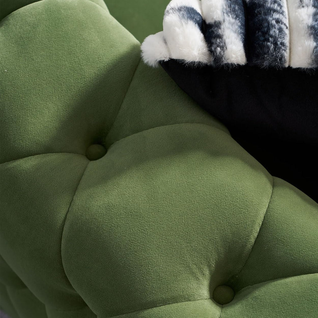Mint Green Velvet Tufted Sofa W33494