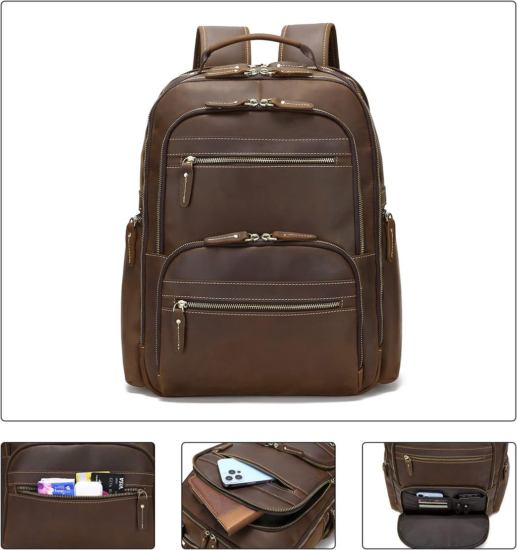 Genuine Leather 18 inch Laptop Backpack G1148