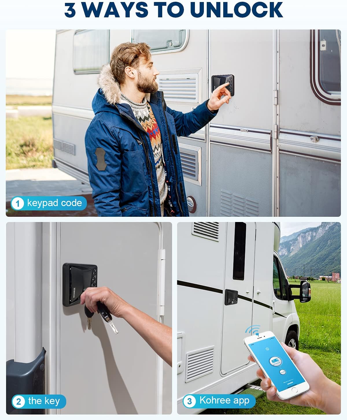 Keyless Entry Waterproof RV Door Lock with Knob Deadbolt P7949