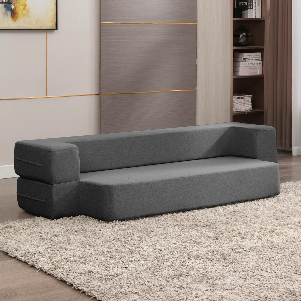 Dark Gray Folding Queen Size Sleeper Sofa Bed E141