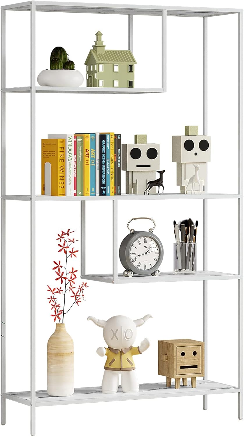 Brown 3-Tier Metal Bookshelf Storage Organizer D97997