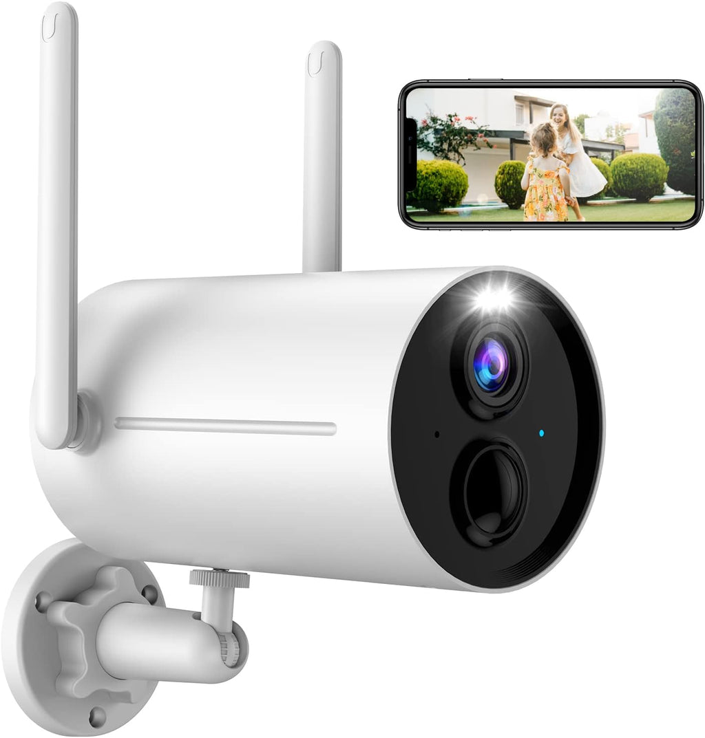 Wireless Outdoor Security Cameras with Spotlight, 1080P Rechargeable WiFi, Color Night Vision, IP65 Weatherproof M3891