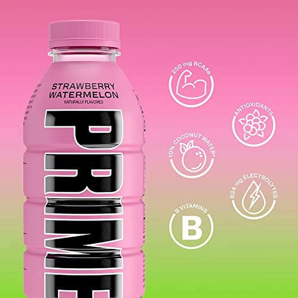 Strawberry Watermelon Sports Beverage with Coconut Water, Electrolytes, 20 Calories per 16.9 Fl Oz Bottle C56717