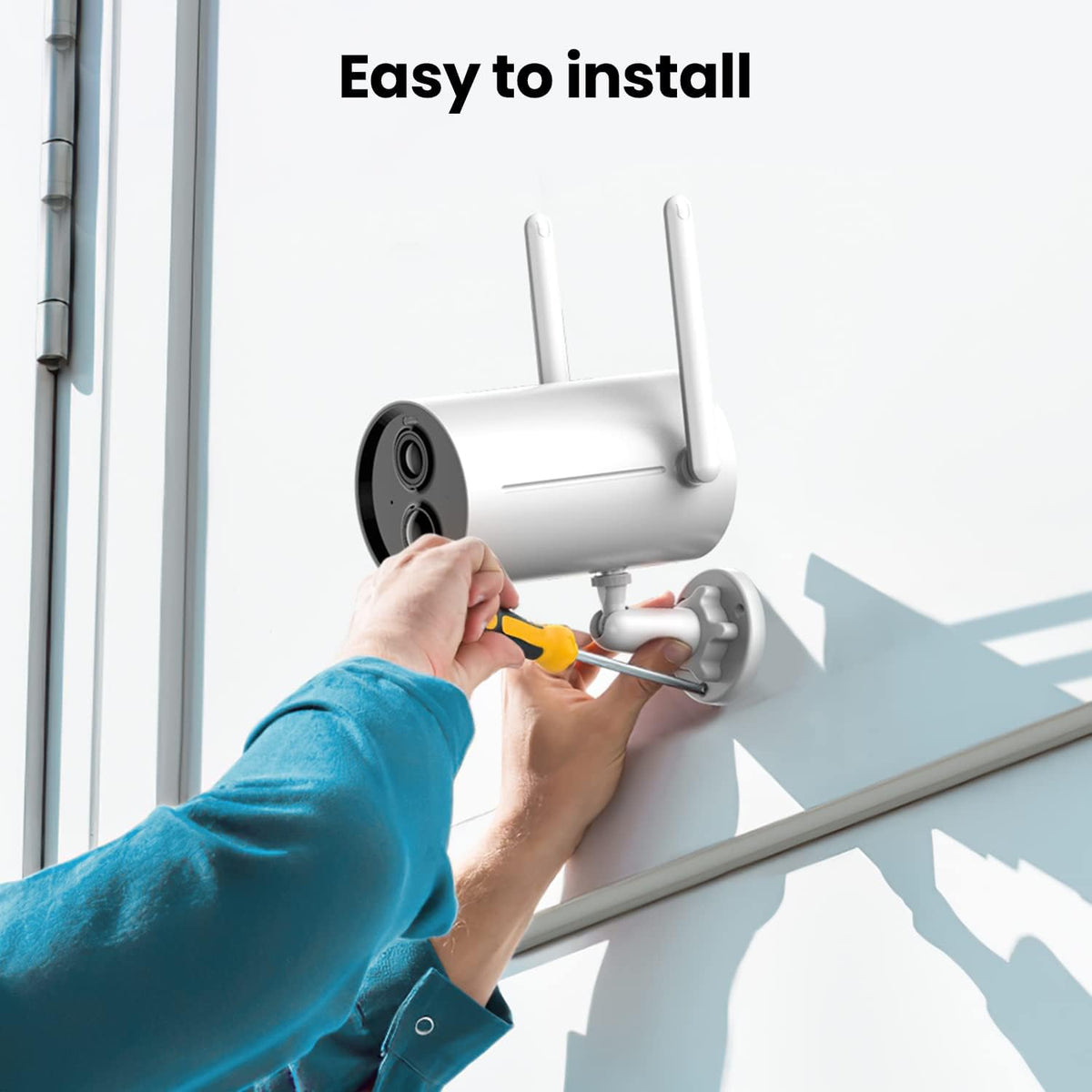 Wireless Outdoor Security Cameras with Spotlight, 1080P Rechargeable WiFi, Color Night Vision, IP65 Weatherproof M3891