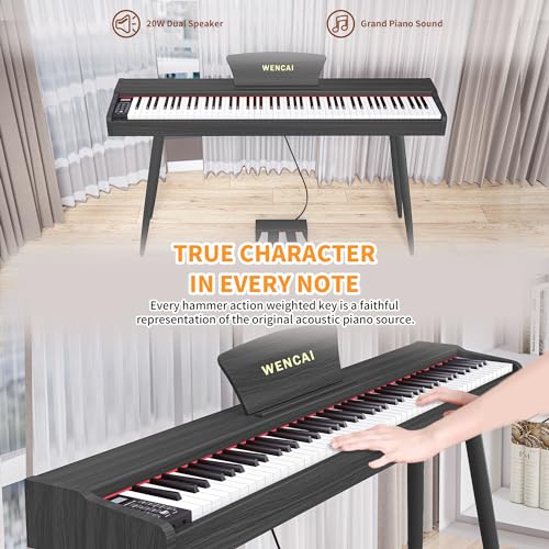 Black 88 Key Fully Weighted Hammer Action Digital Piano D332