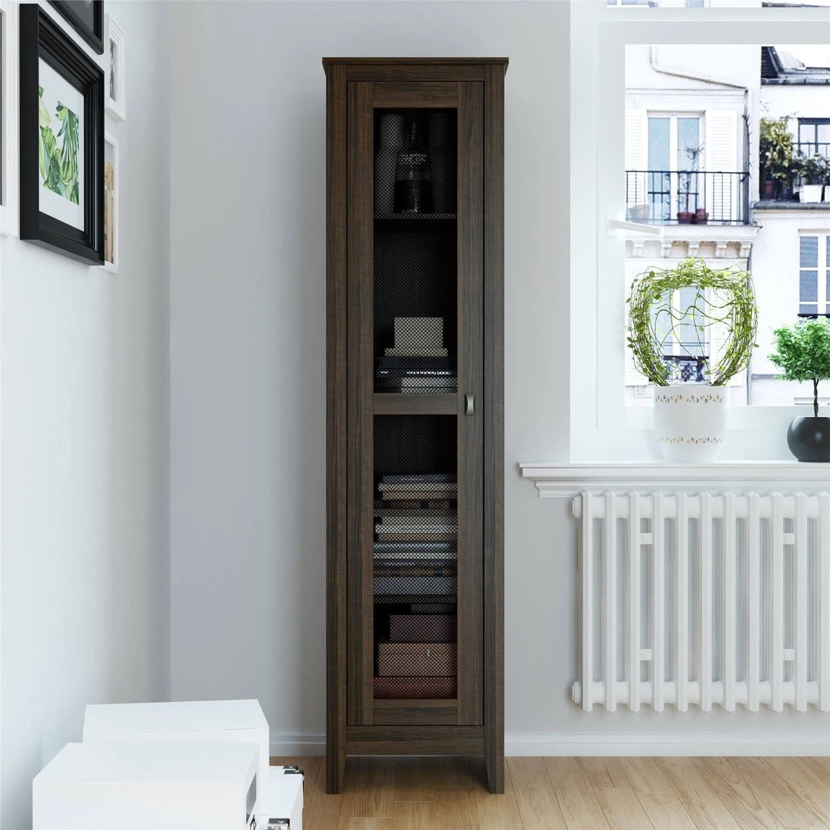 18 inch Wide Storage Cabinet with Mesh Door H58593