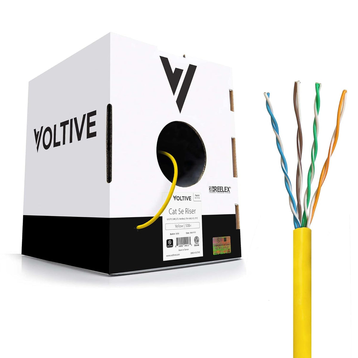 White 1000ft Cat5e Riser Bulk Ethernet Cable B249081