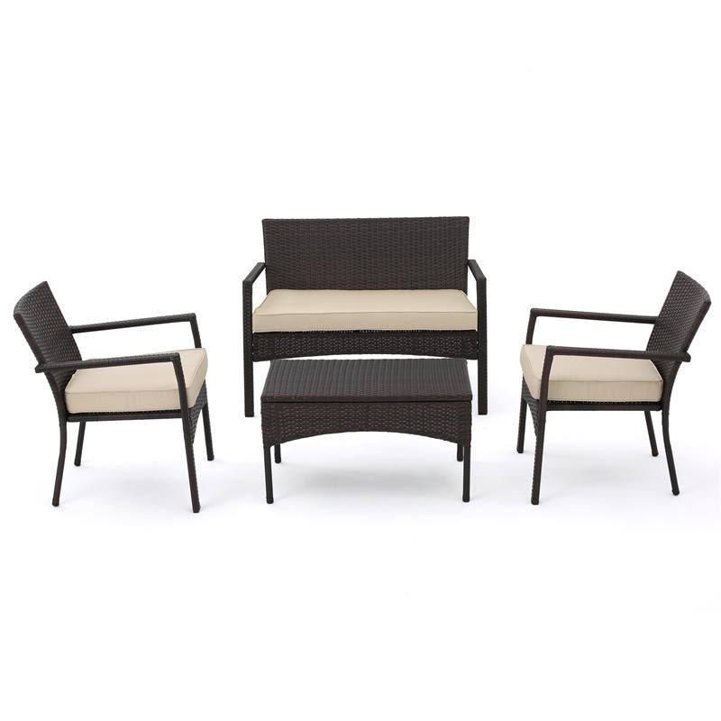 4 PC Multibrown Outdoor Chat Set X584084